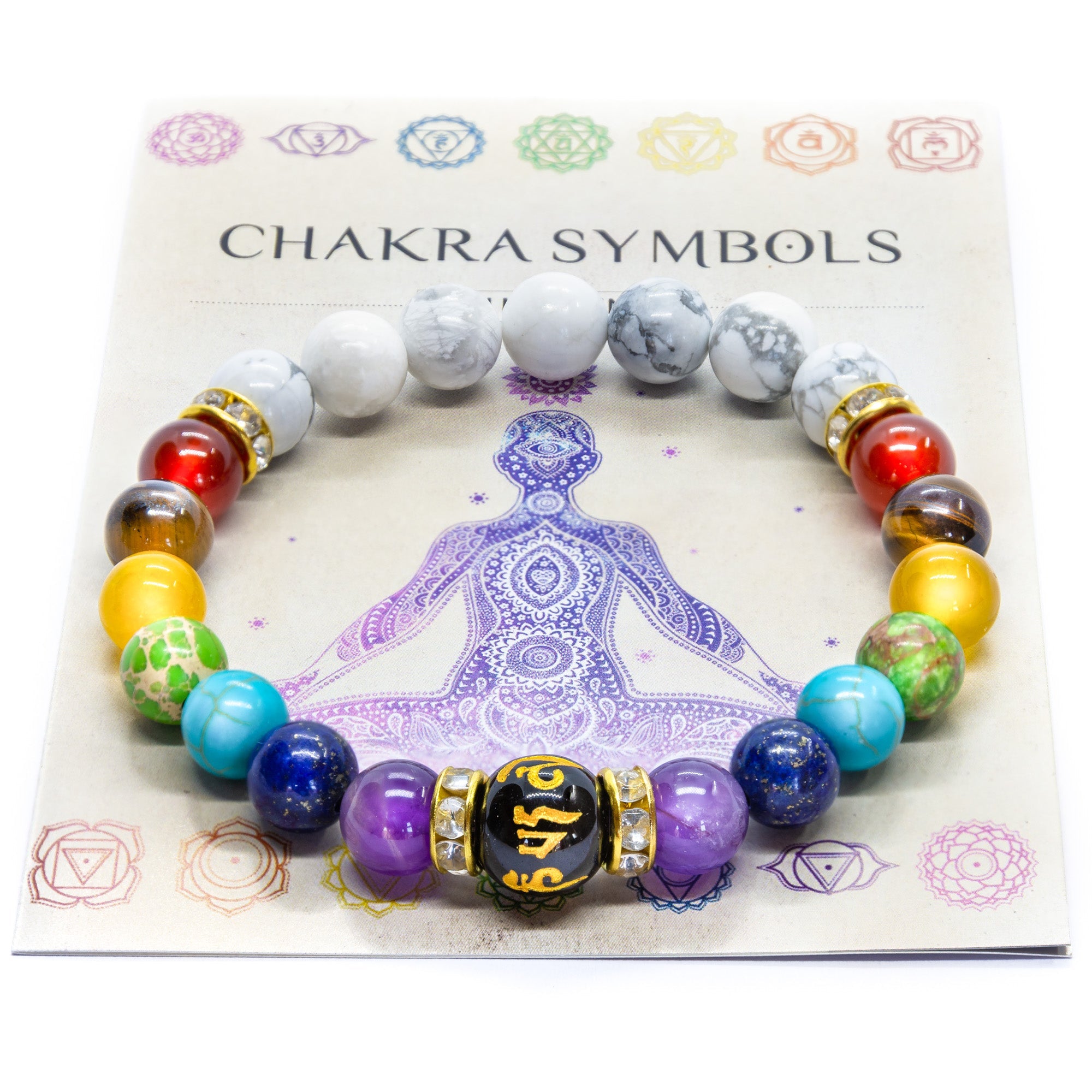 Double Chakra Bracelet With Howlite - WICCSTAR