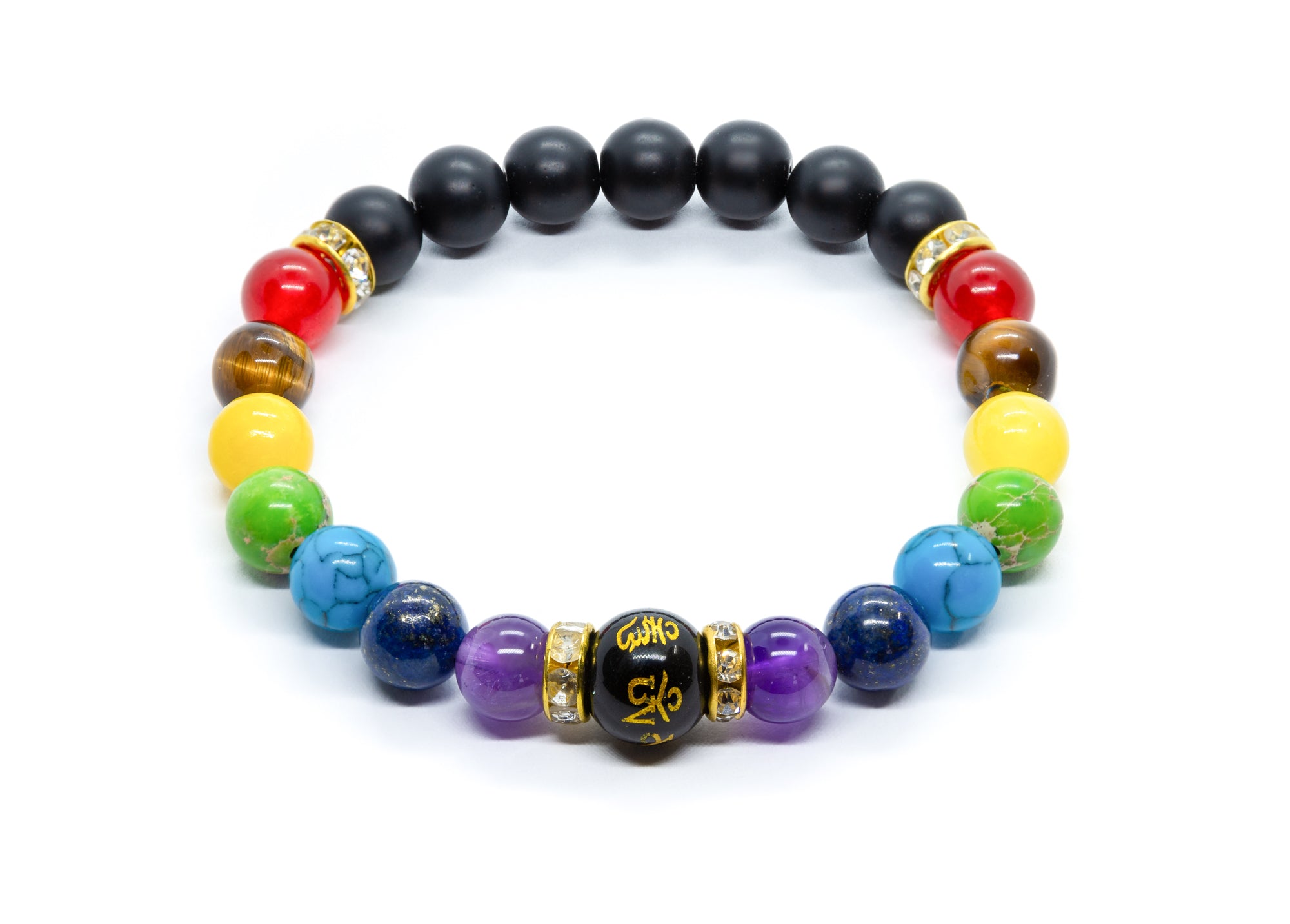 Double Chakra Bracelet with Onyx - WICCSTAR